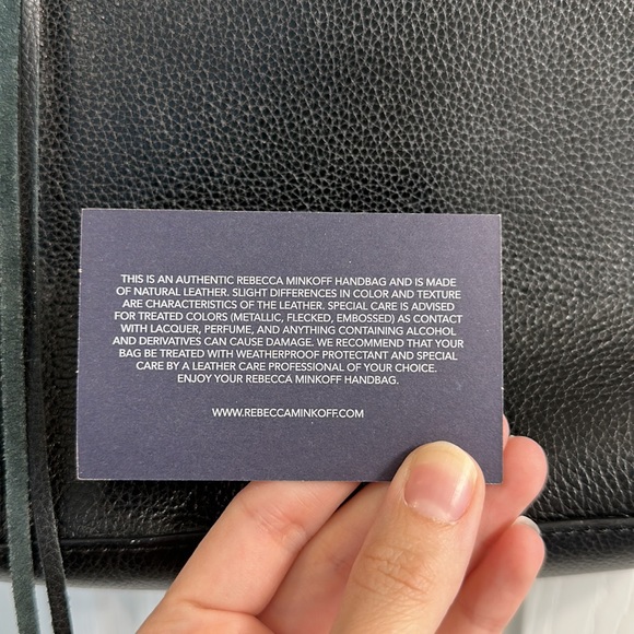 Rebecca Minkoff Saffiano Black Leather Tote Bag - Picture 11 of 14